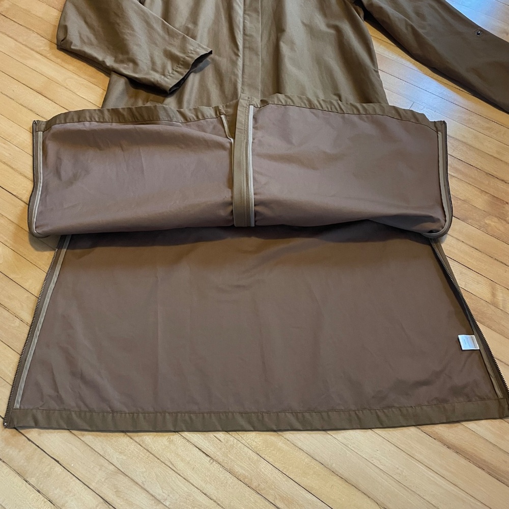 GARNET HILL Longline Modern Trench Coat Jacket 2 Way Zip Water Resistant Hood - Picture 4 of 16